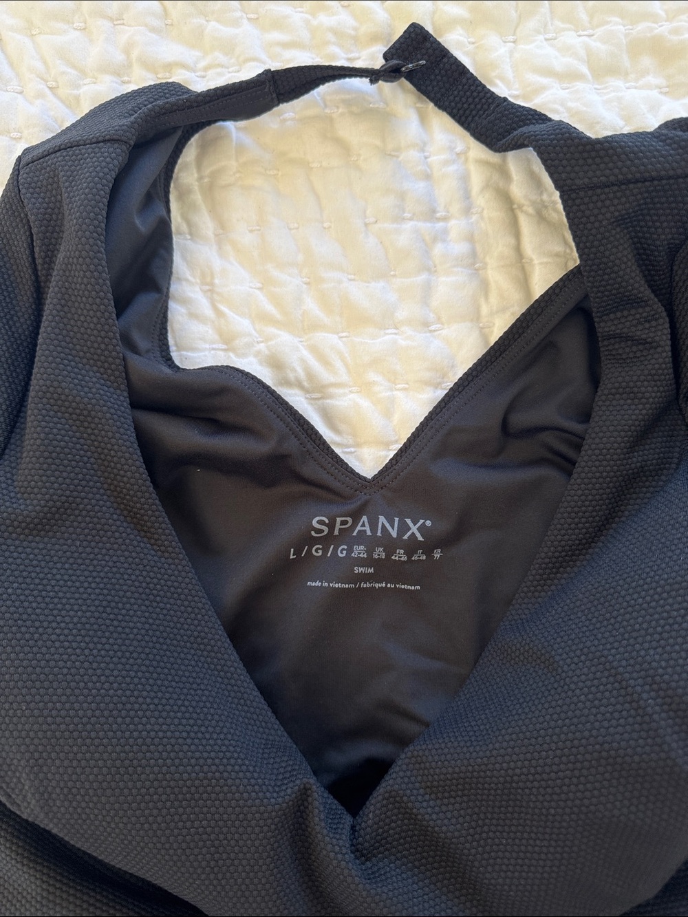 SPANX Black Swim One-Piece with Subtle Texture - Picture 3 of 4
